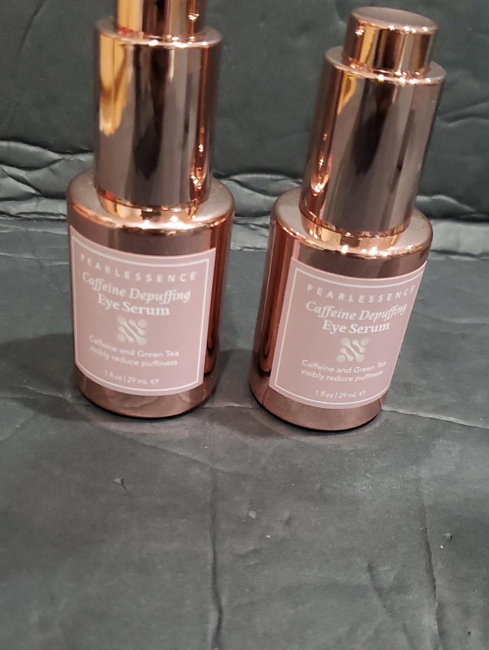Pearlescence 2pack caffeine and green tea infused depuffing eye serums brand new